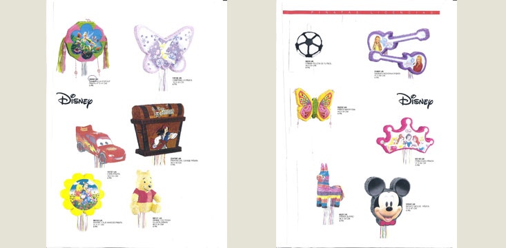chose from a selection of pinatas 