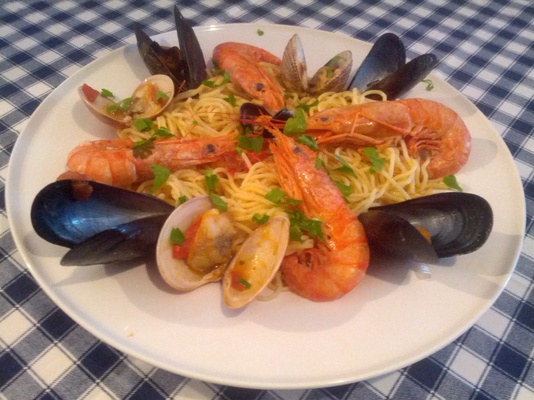 Seafood spaghetti is a must!