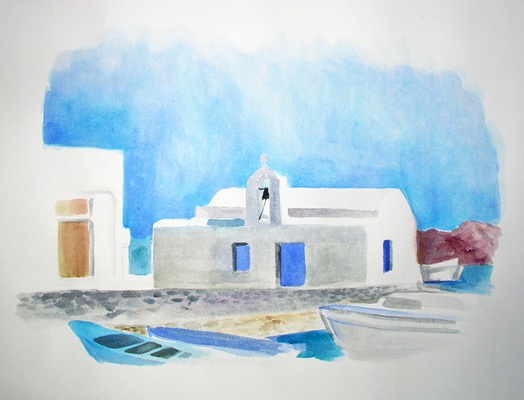 Church in the port of Naoussa, Paros