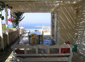 The shaded part of the veranda